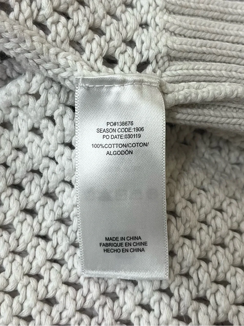 🐩 Splendid Wear it 2 Ways Open-Knit Sweater in White/Off-White | Women’s XS - Picture 6 of 7